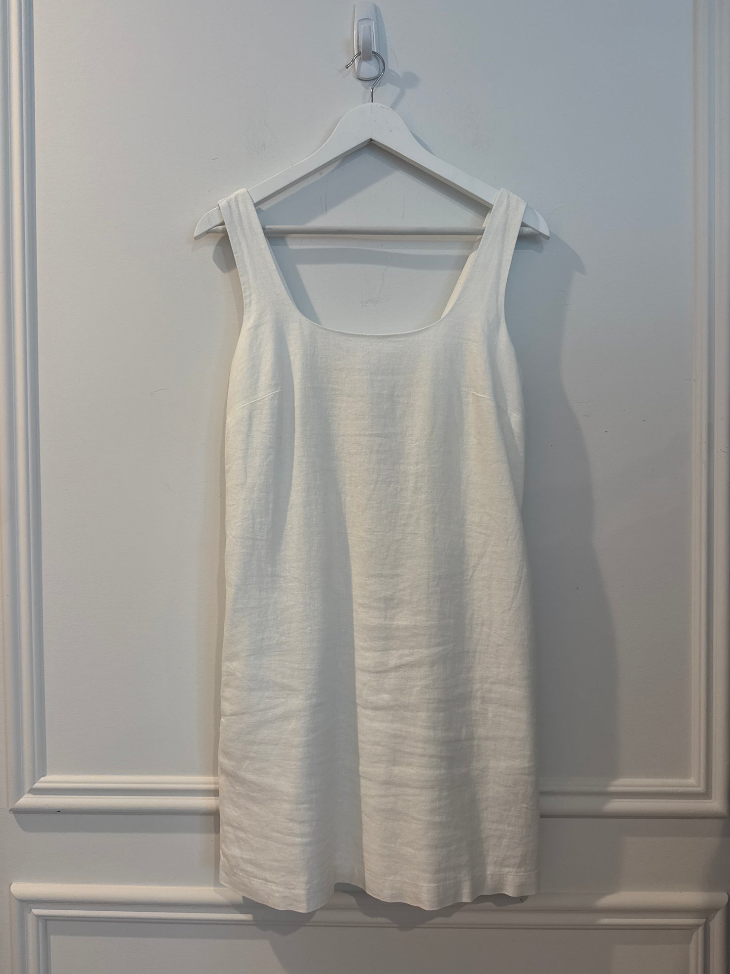 J. Crew Linen-blend Sleeveless White Mini Dress, Size Small