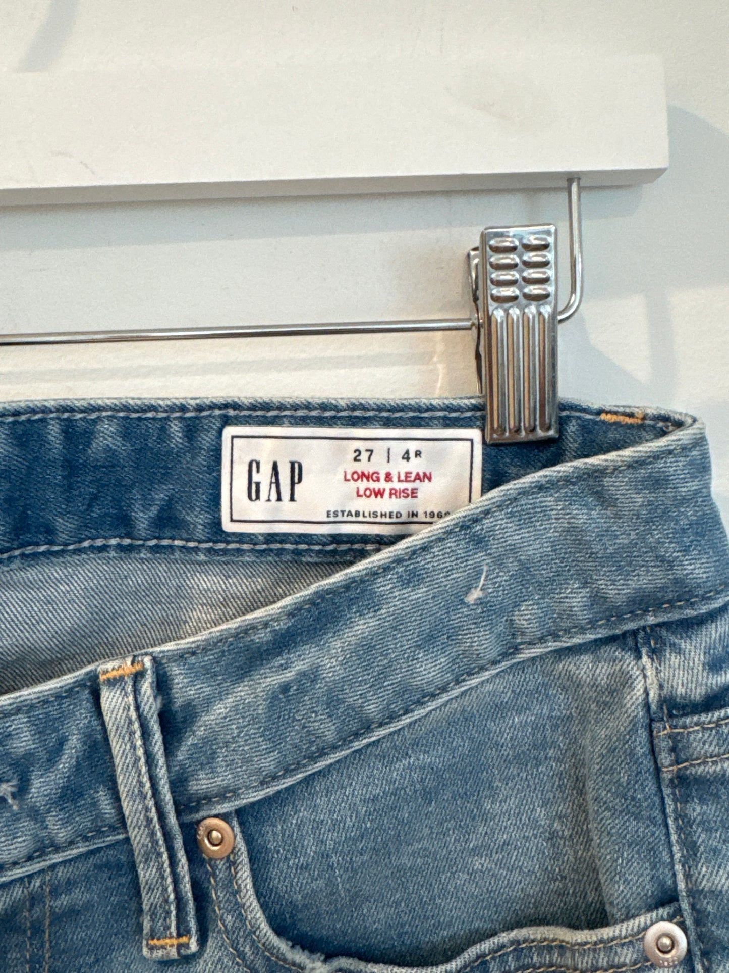 Gap Long & Lean Low Rise Denim Jeans, Size 4