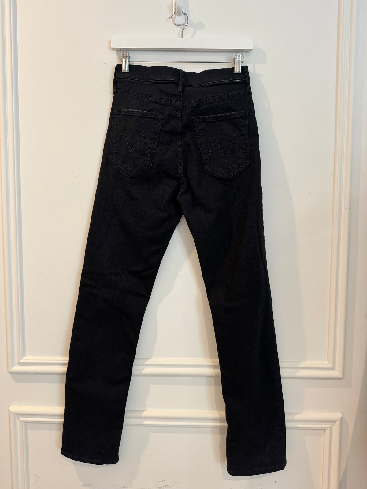 MOTHER High Waisted Rider Skimp Jeans, Black, Size 28 (runs small)