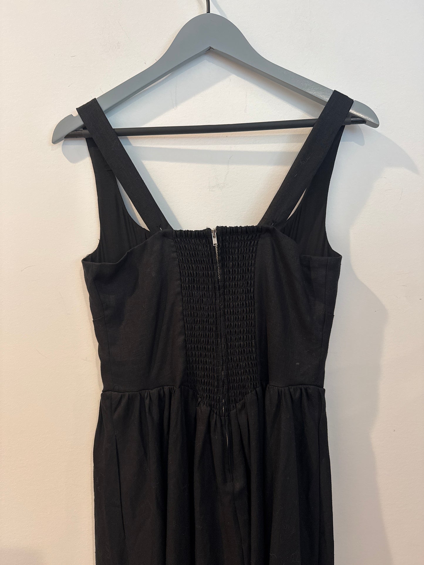 Reformation Balia Linen Dress in Black, Size 6