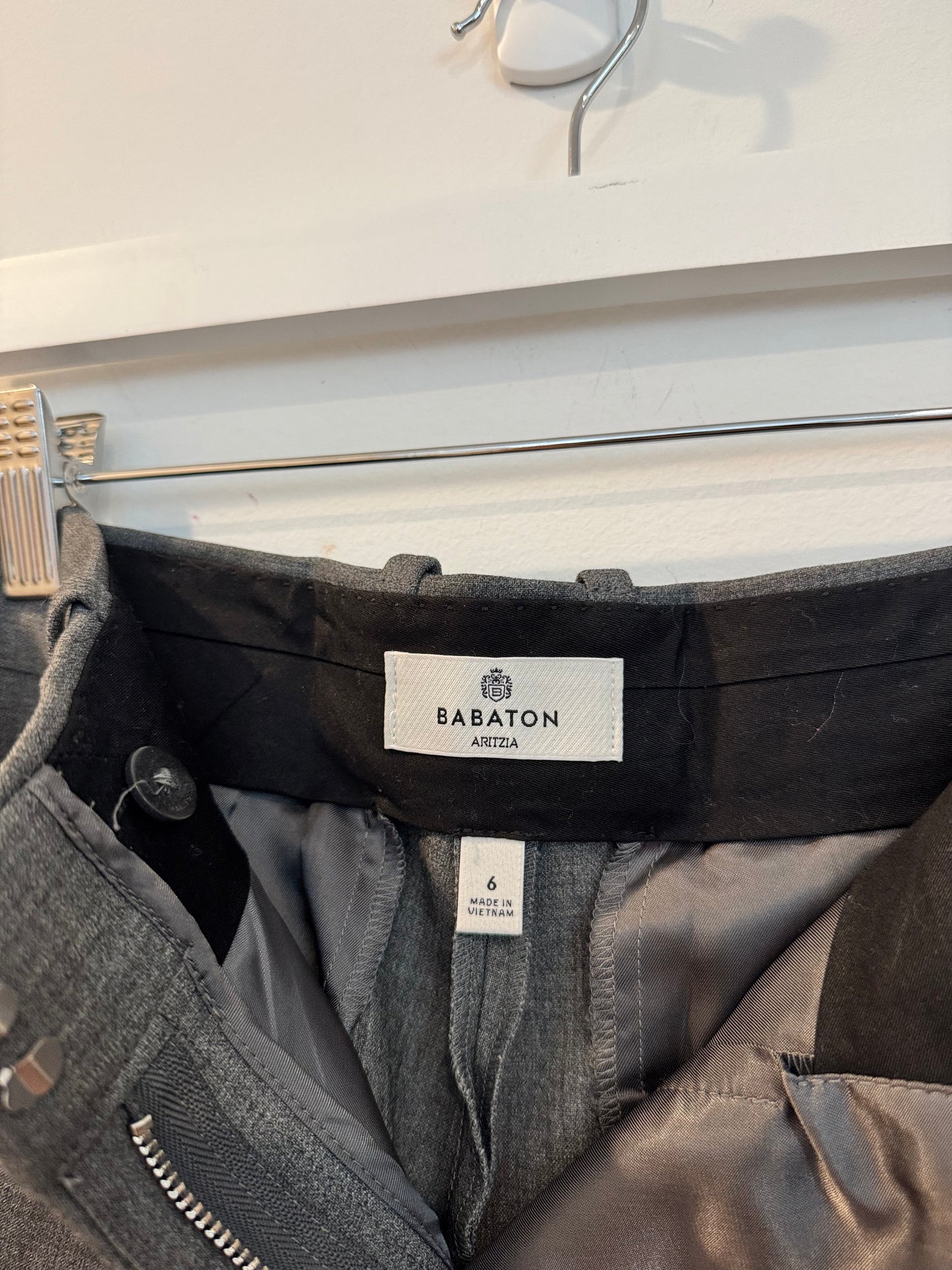 Babaton Grey Trousers, Size 4
