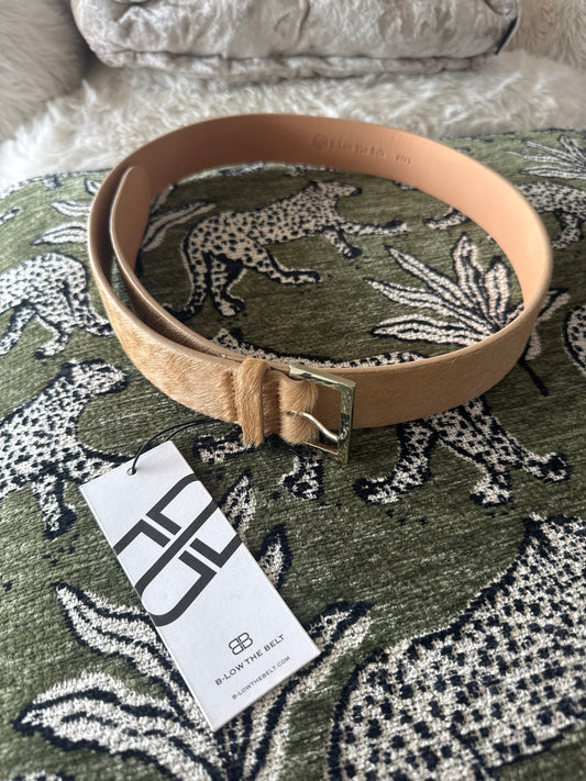B-Low the Belt Genuine Calf-hair Leather Belt, Size Large