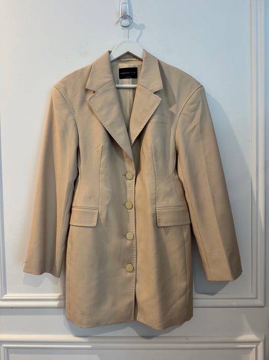 Babaton Tan Longline Tailored Blazer Coat, Size 8