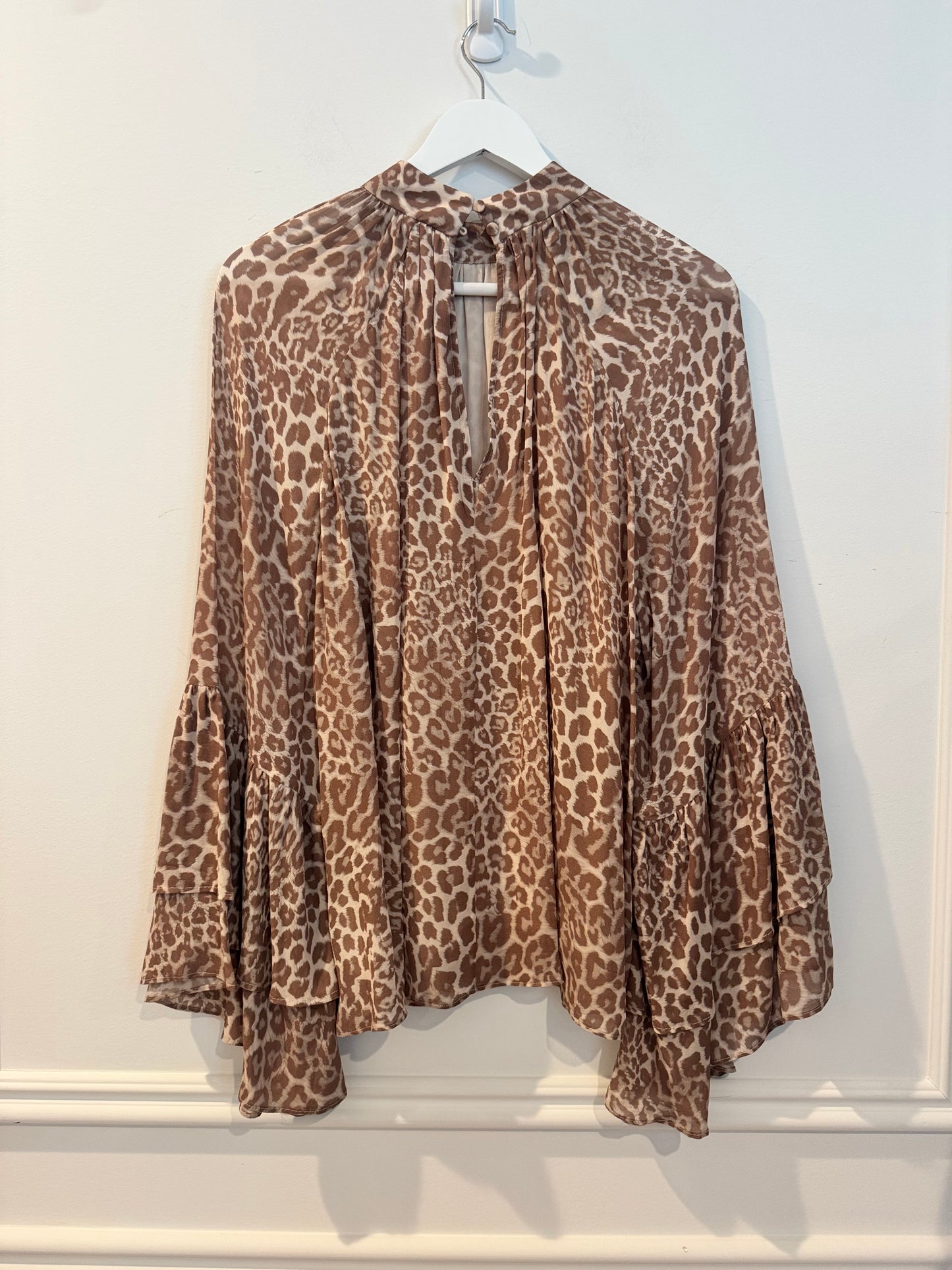 & Other Stories Animal Print Flowy Blouse, Size Small