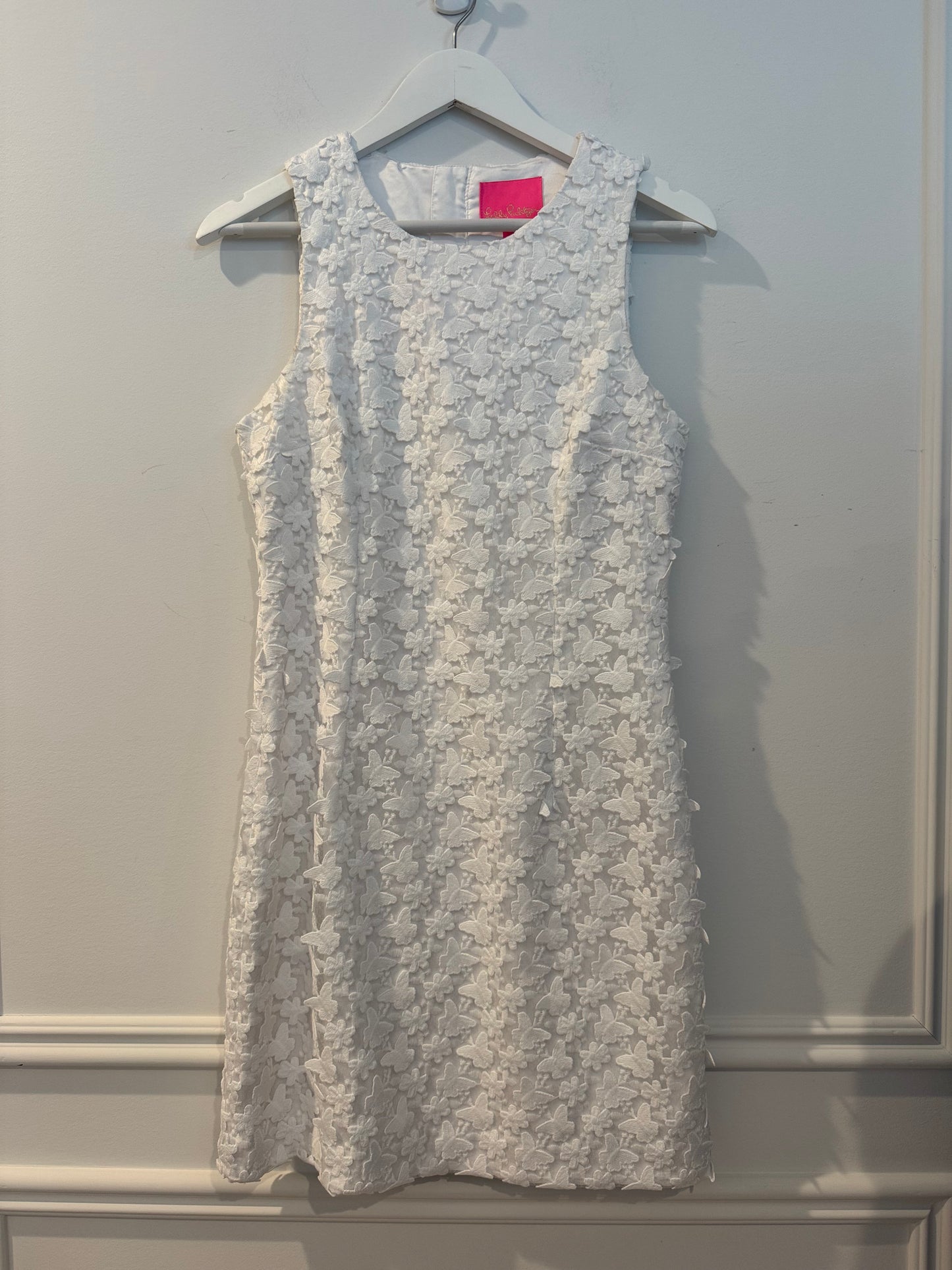 Lilly Pulitzer White Butterfly Lace Dress, Size Small