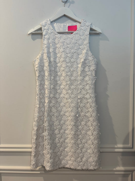 Lilly Pulitzer White Butterfly Lace Dress, Size Small