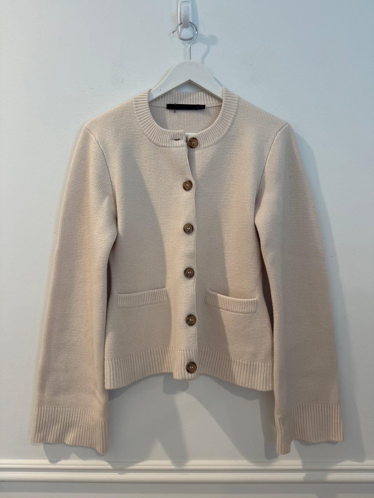 Jenni Kayne Wool/Cashmere Blend “Cooper” Cardigan in Warm Ivory