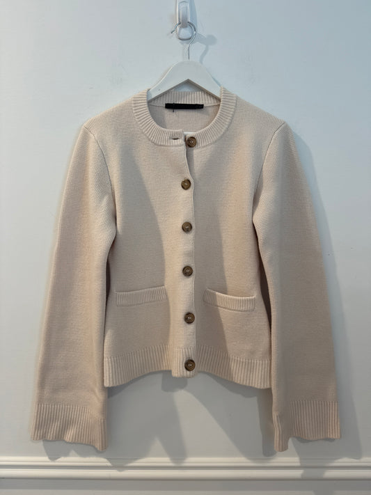 Jenni Kayne Wool/Cashmere Blend “Cooper” Cardigan in Warm Ivory