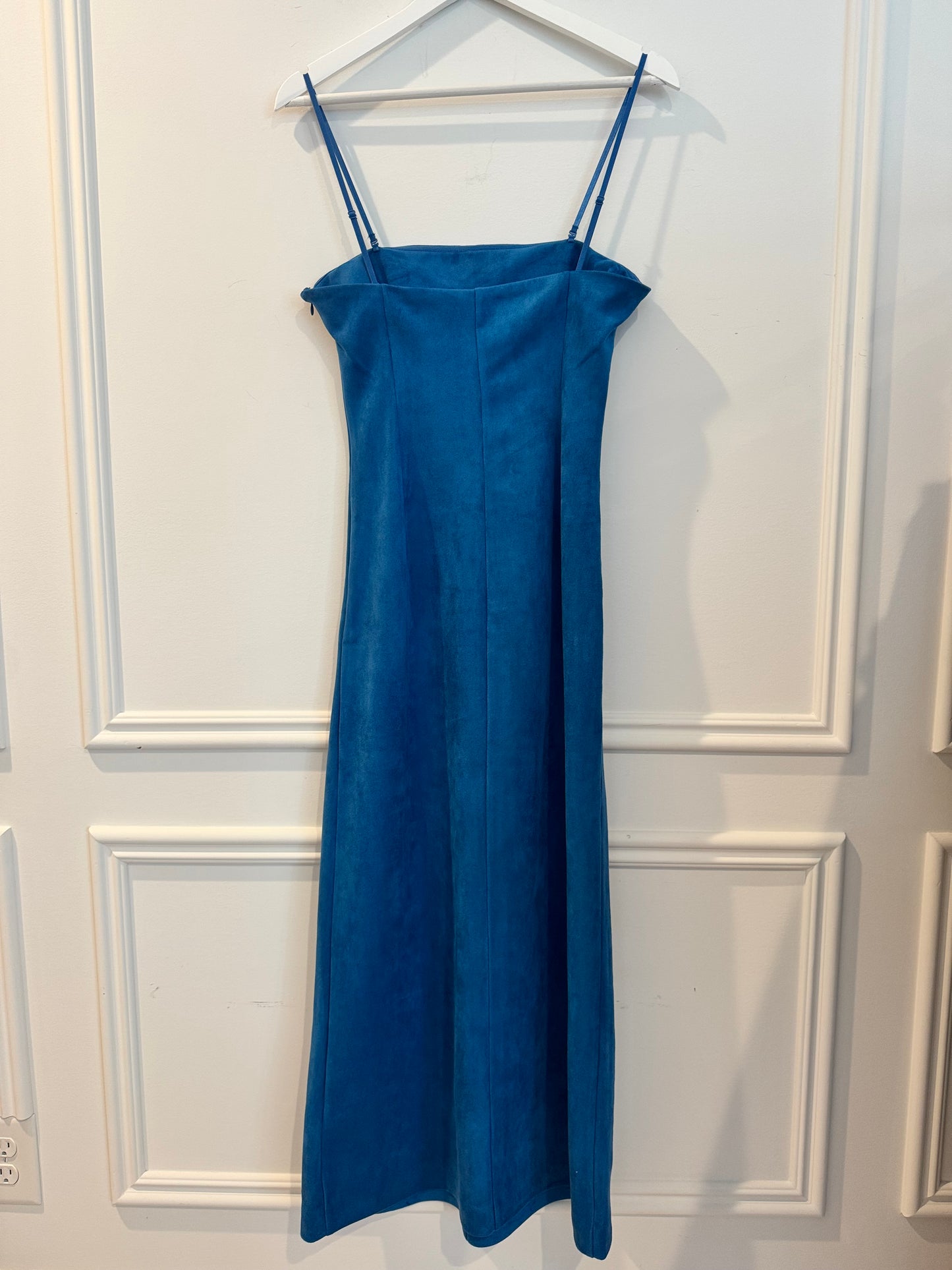 Zara Faux Suede Blue Dress, Size Medium