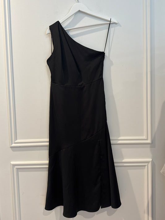 Sam Edelman Black One Shoulder Midi-Dress, Size 4