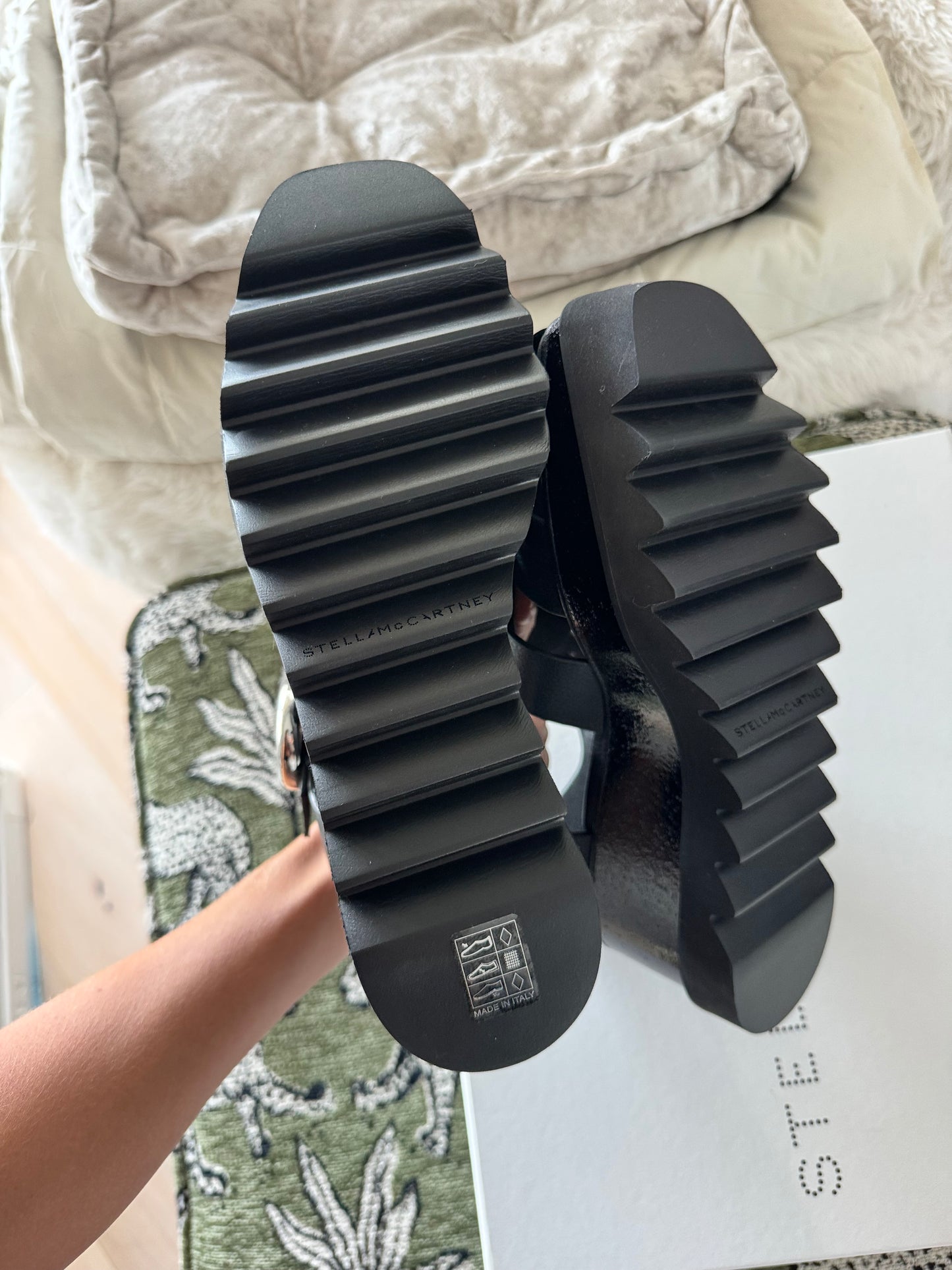 Stella McCartney Elyse Wedge Sandals, Size US8