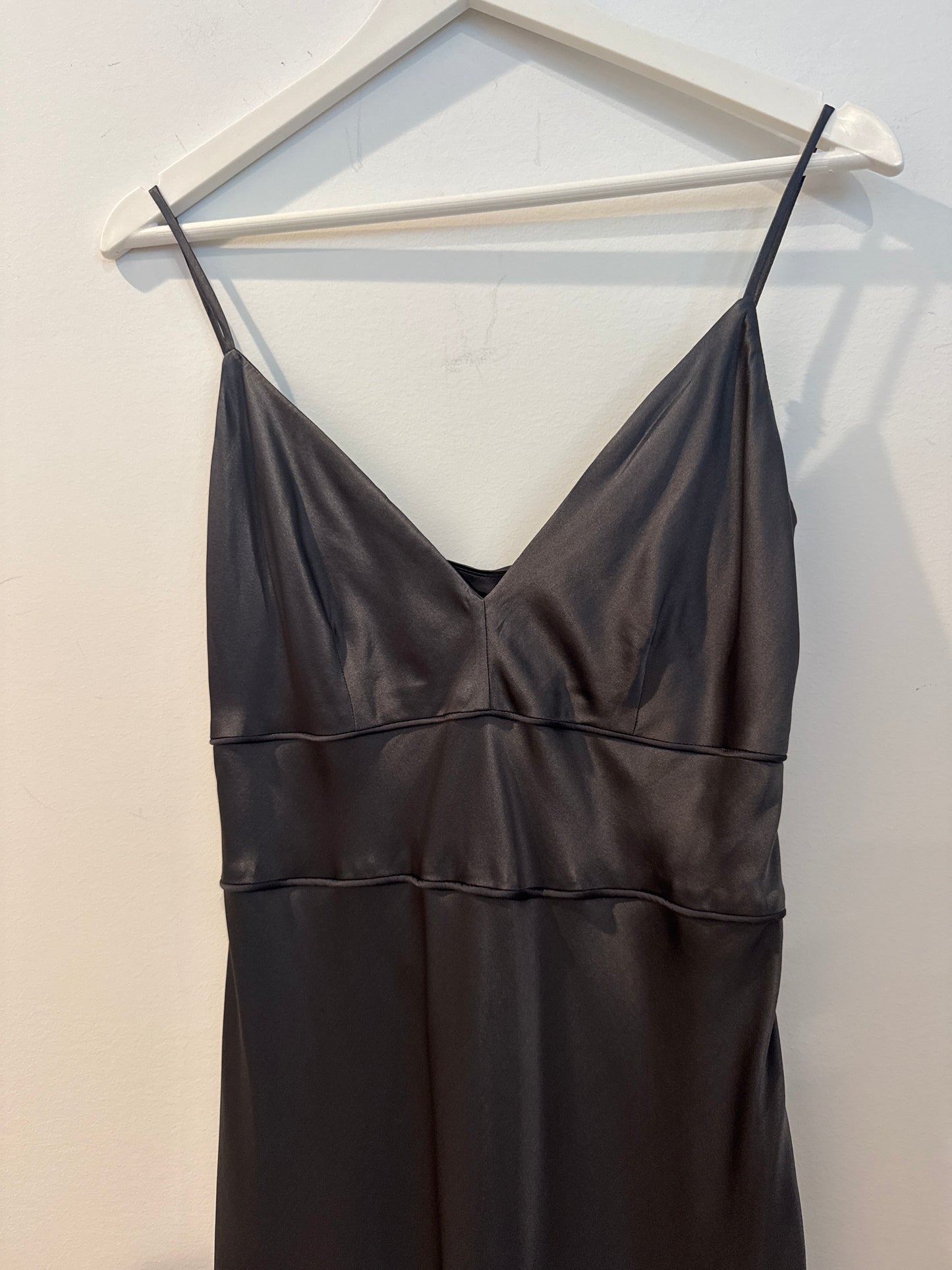 Everlane Satin Dark Grey Dress, Size 4