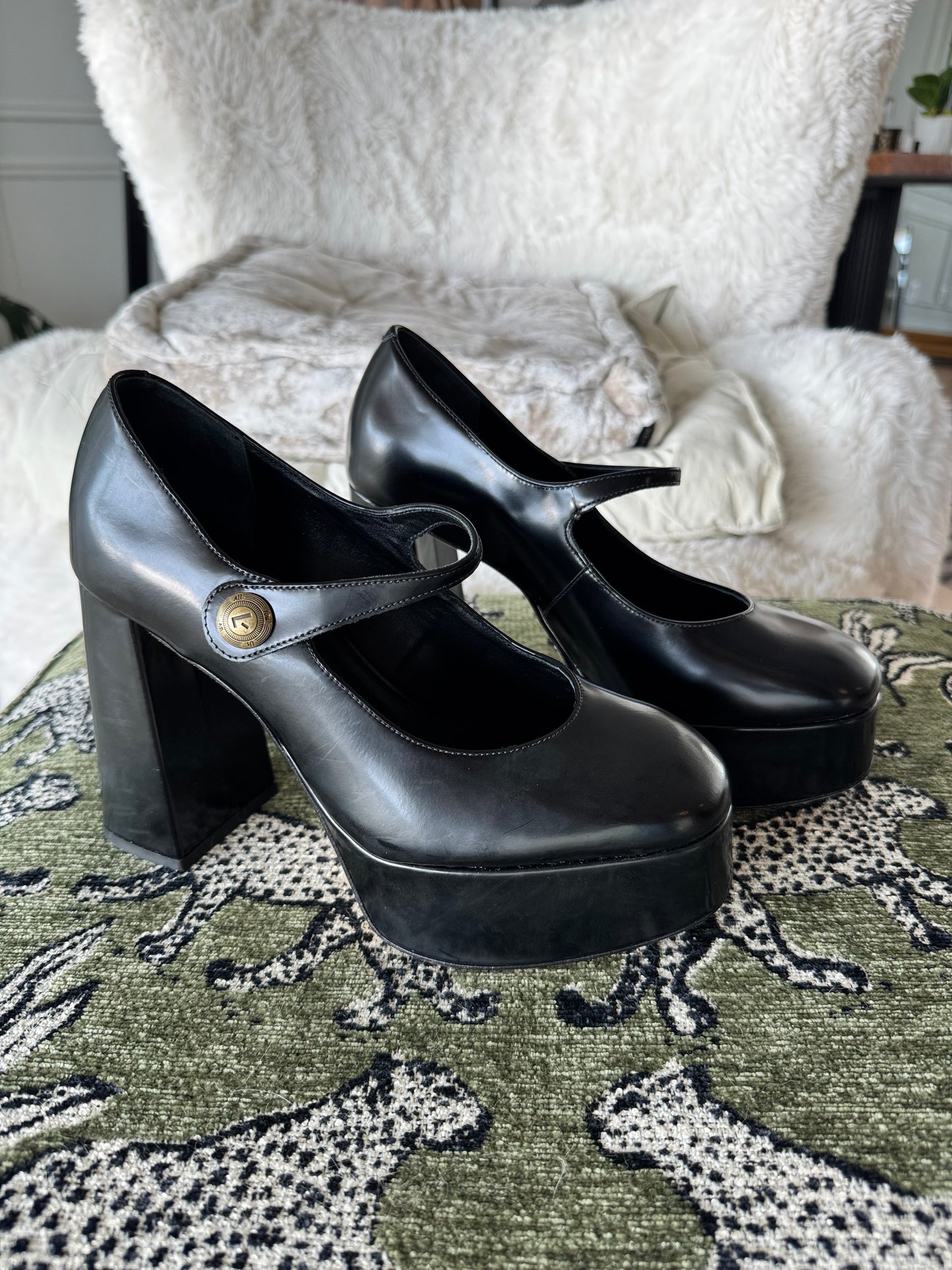 Larroudé Platform Maryjane Pumps, Size Women’s US8