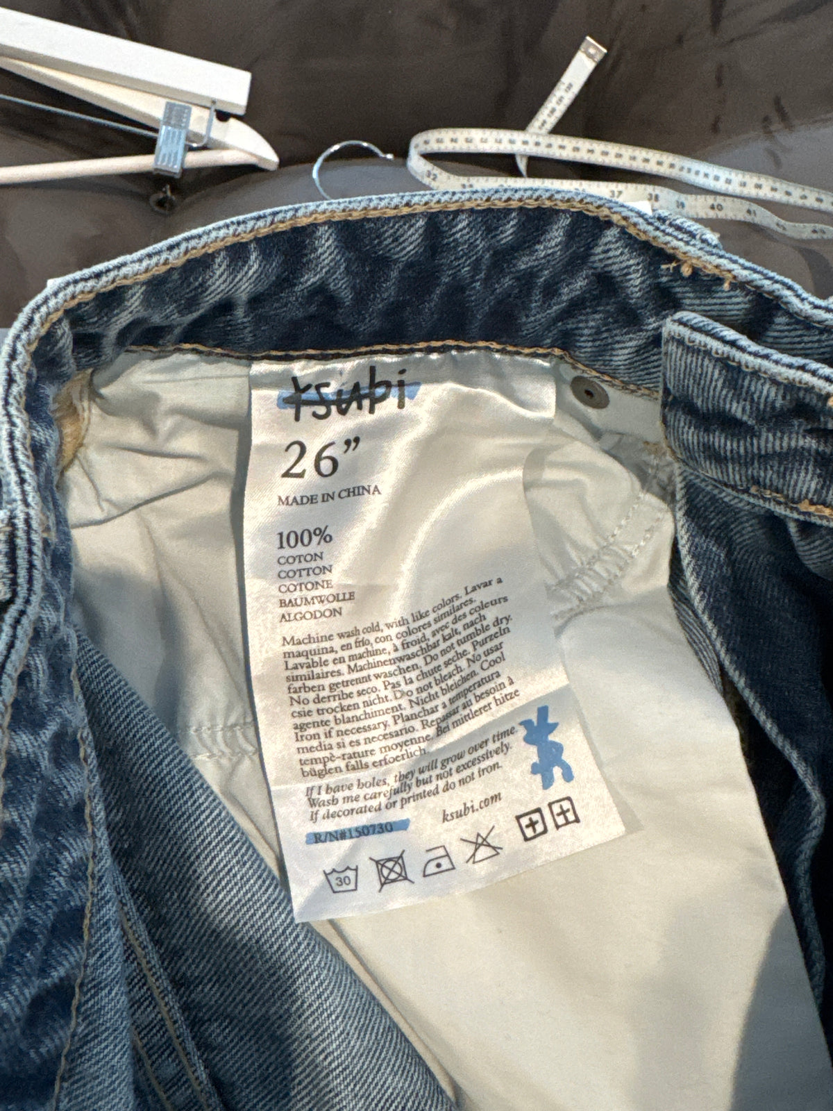 Ksubi Playback Authentik Trashed High Rise Straight Jeans, Size 26”