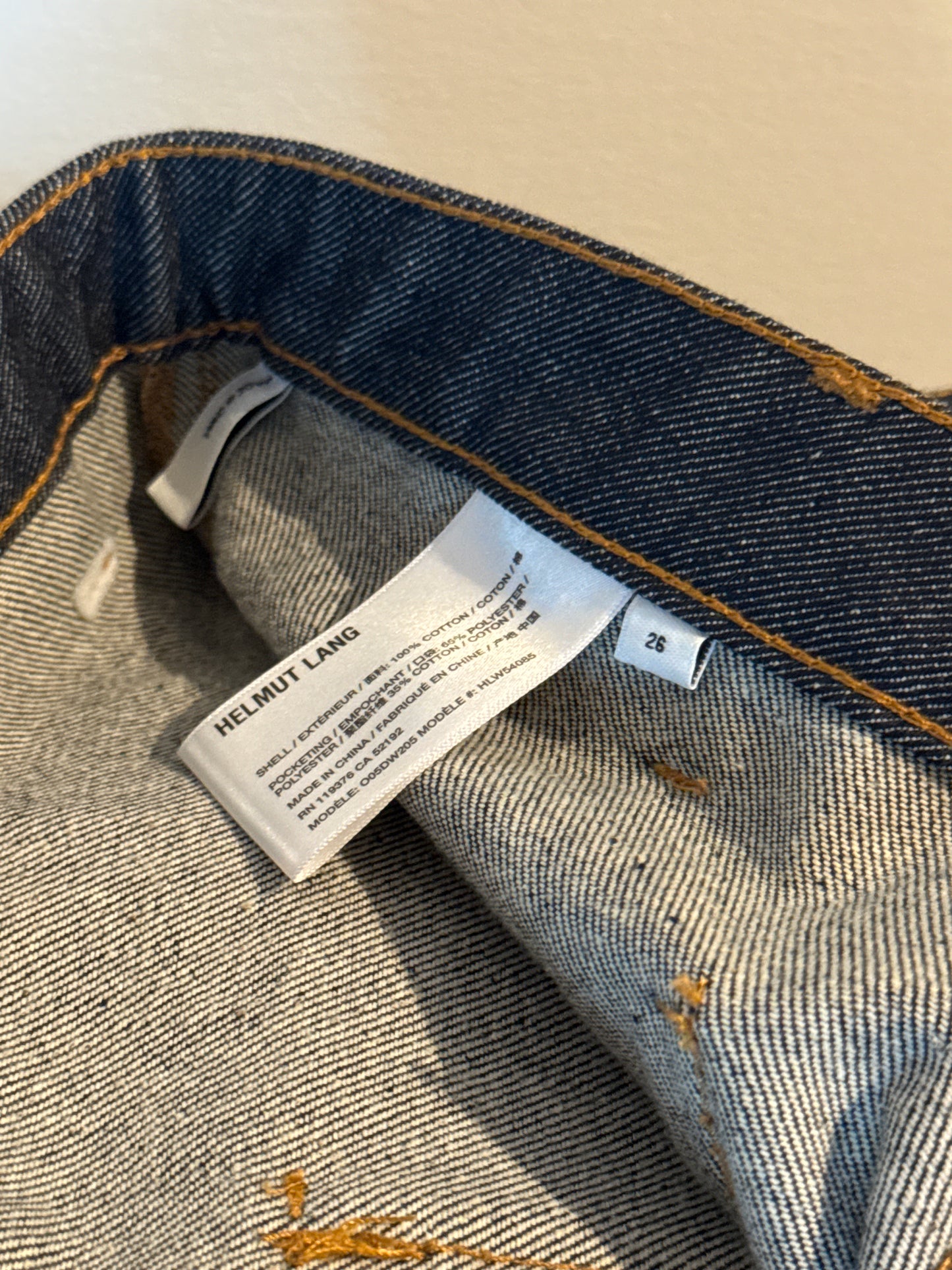 Helmut Lang Raw Italian Denim Utility Jeans, Size 26