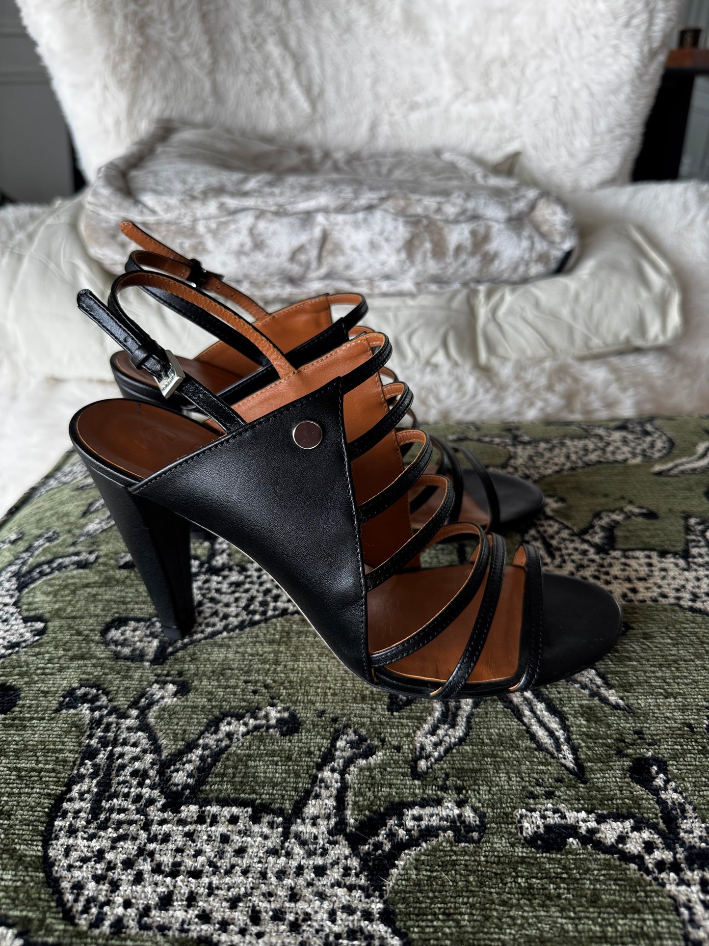 STAUD Leather Cage Sandals, Best Fits Size US8