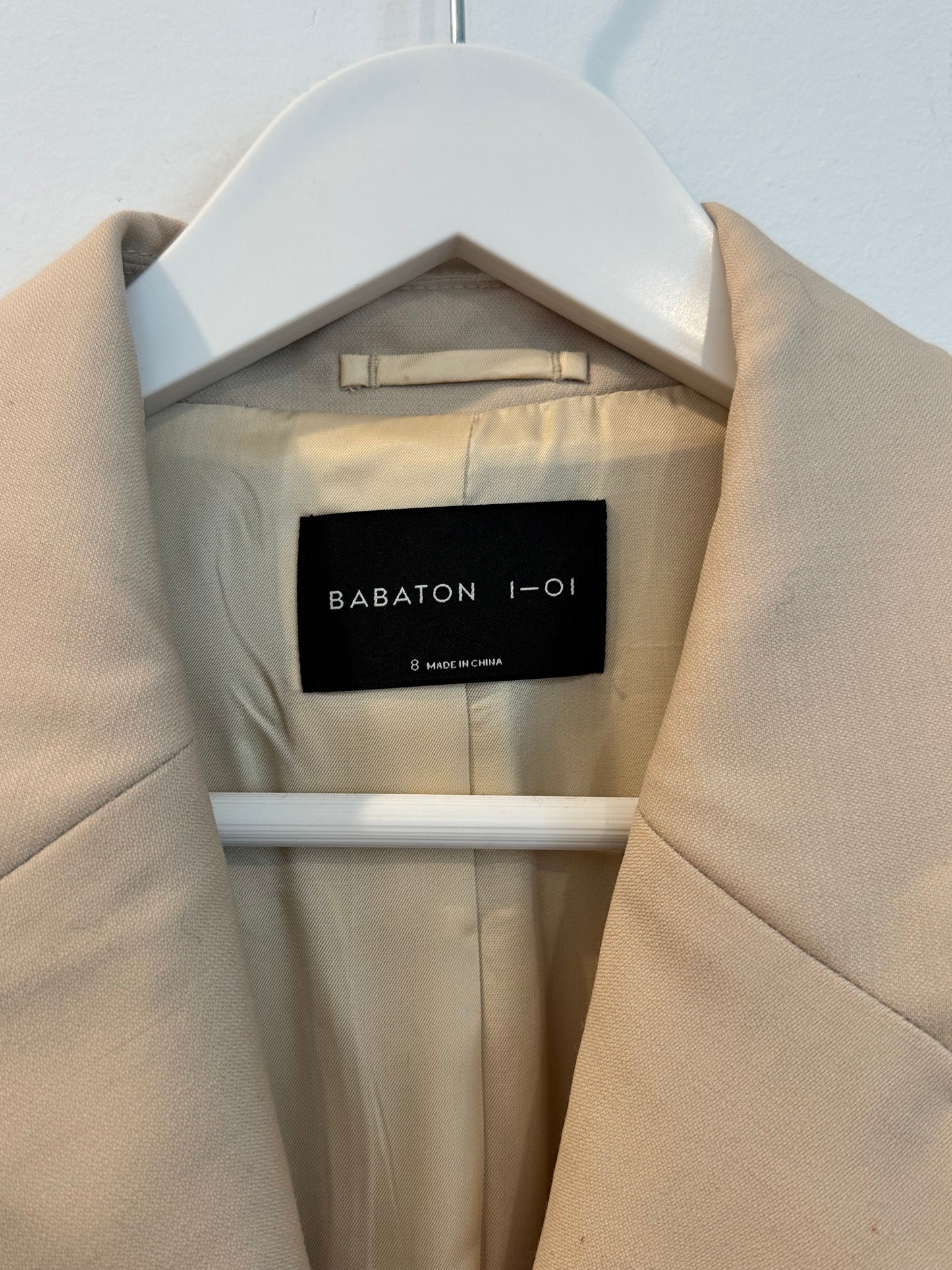 Babaton Tan Longline Tailored Blazer Coat, Size 8