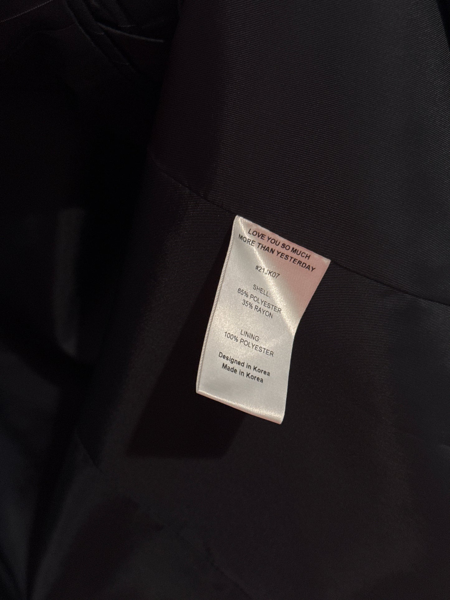 “Love You So Much” Padded Shoulder Boyfriend Pinstriped Blazer, Size Unsure (Fits Like a Large)