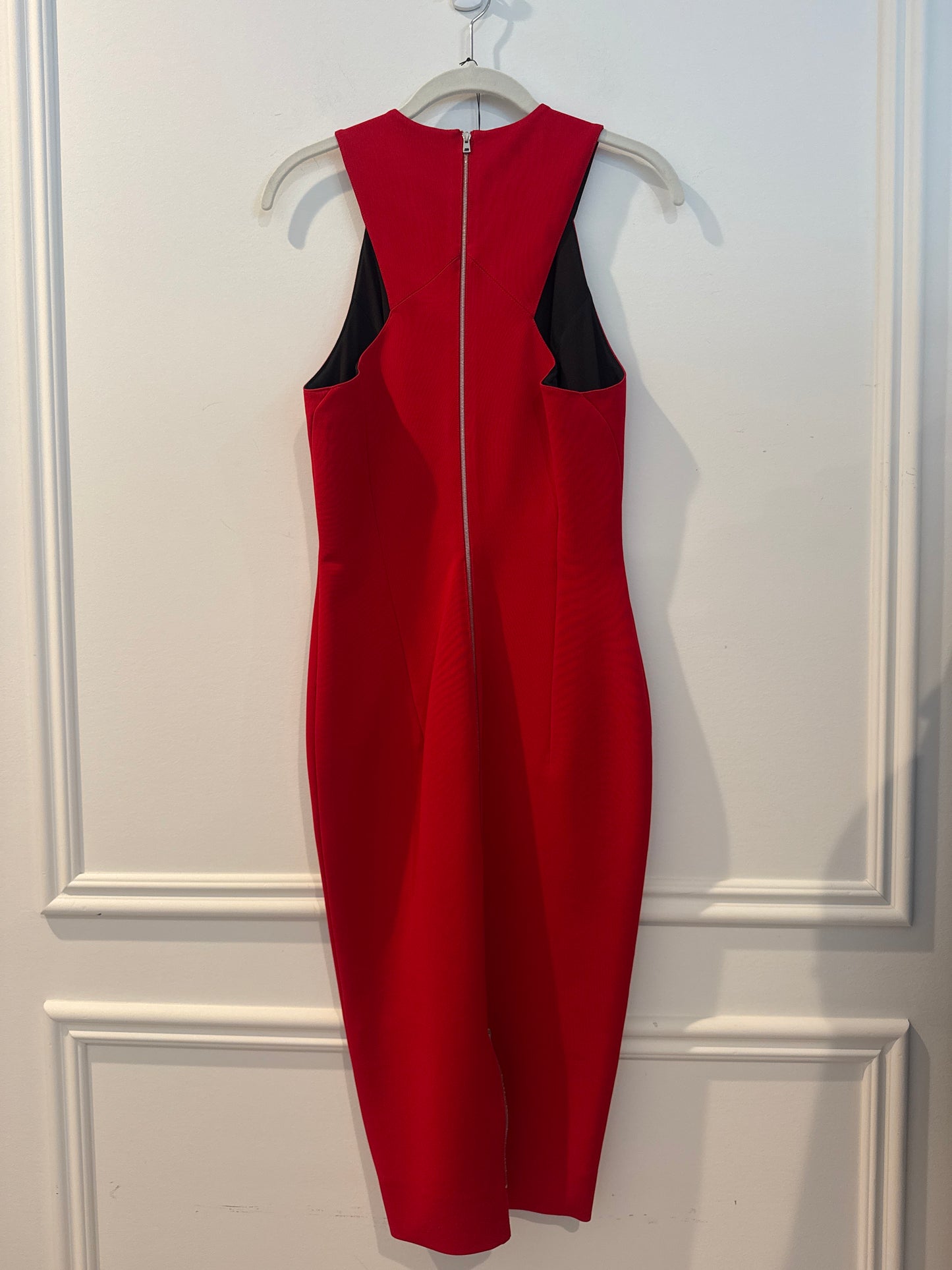 Victoria Beckham Red High Neck Sleeveless Dress, Size US8