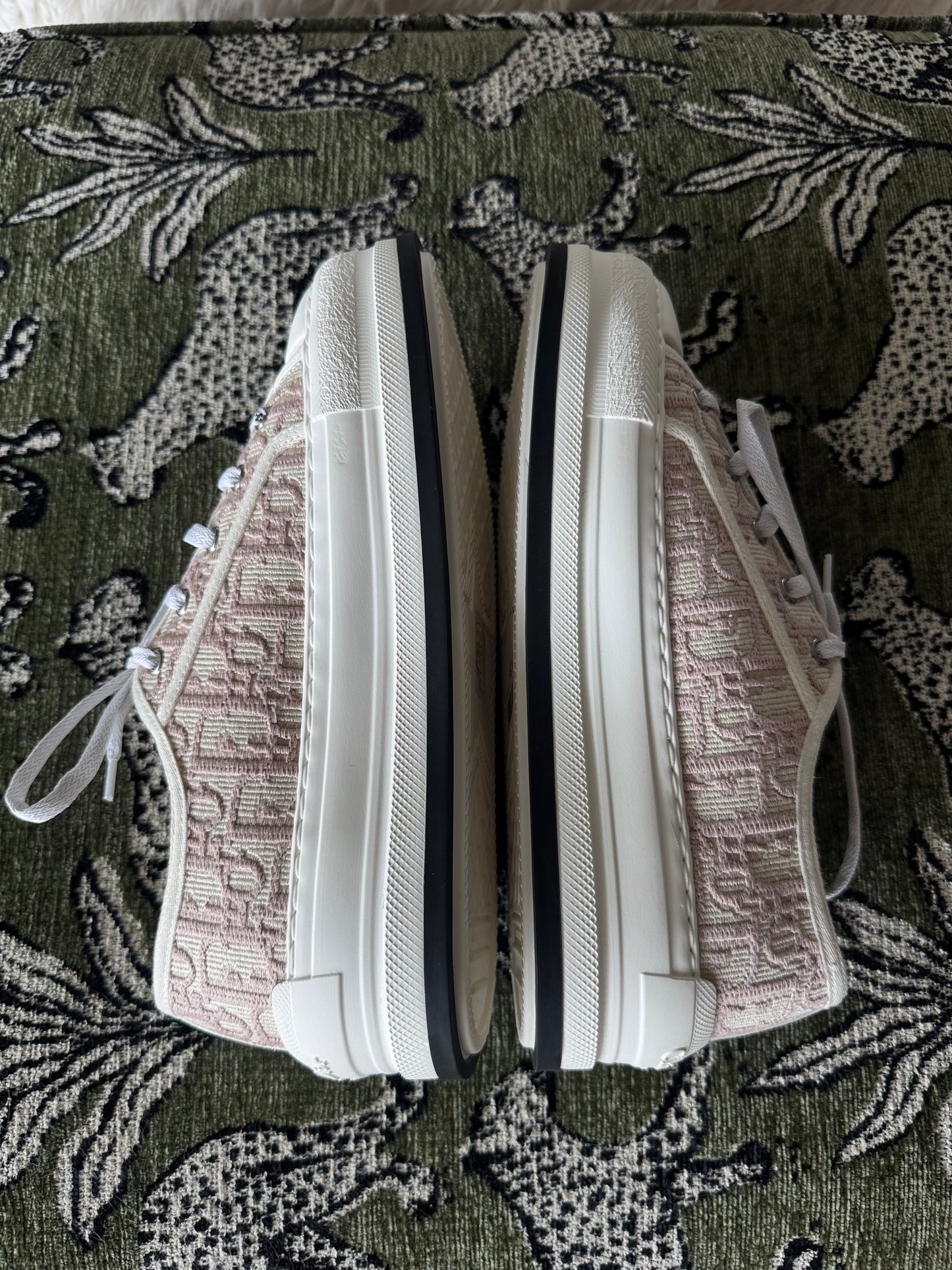 DIOR “Walk’n’Dior Sneaker”, Nude Dior Oblique Embroidered Cotton, Size Women’s US 8