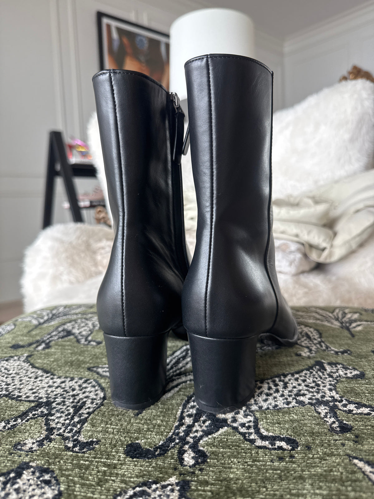 Jenni Kayne Leather Bobby Boots, Black, Size Women’s US8