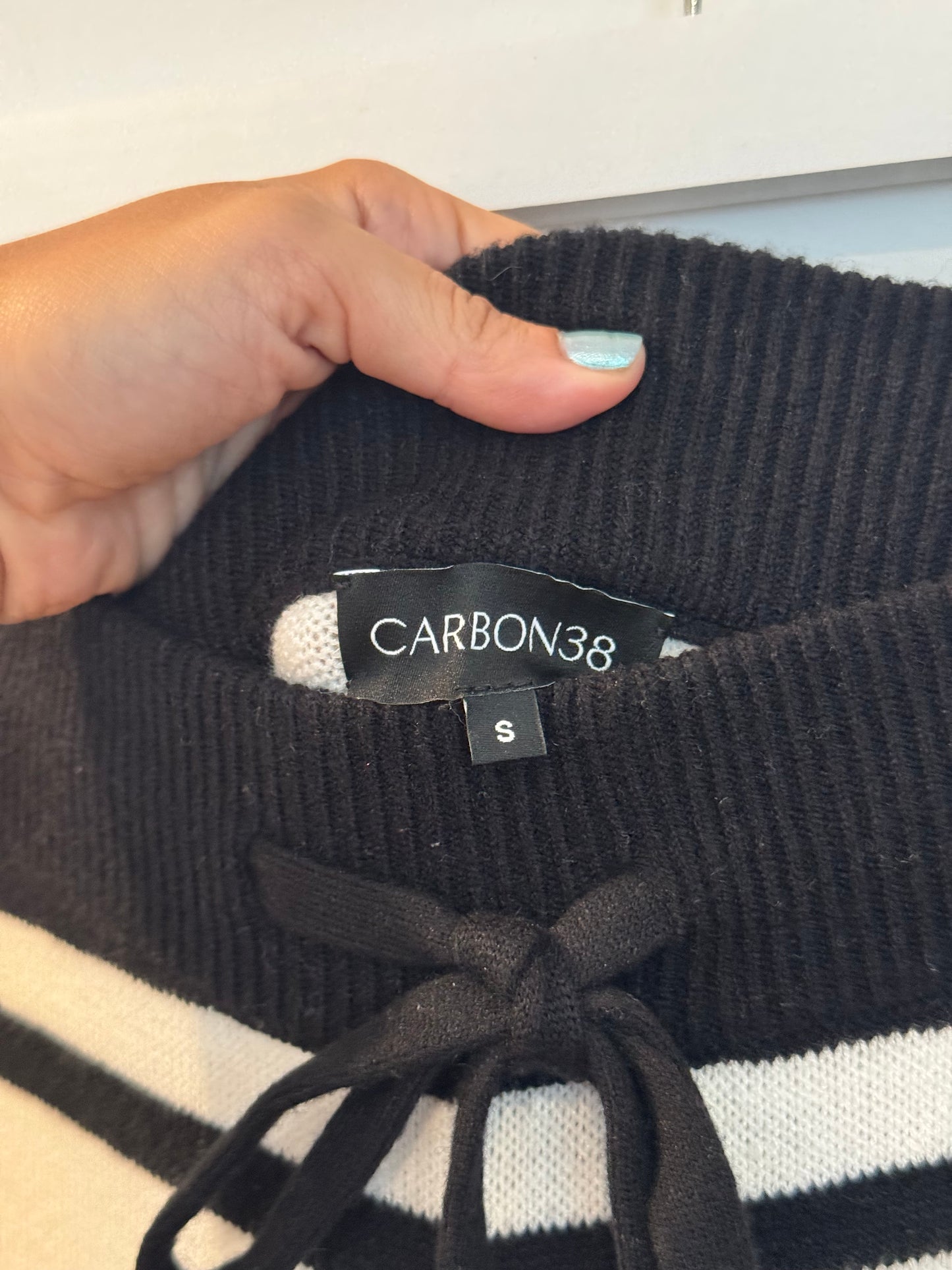 Carbon38 Striped Sweater Pants, Size Small