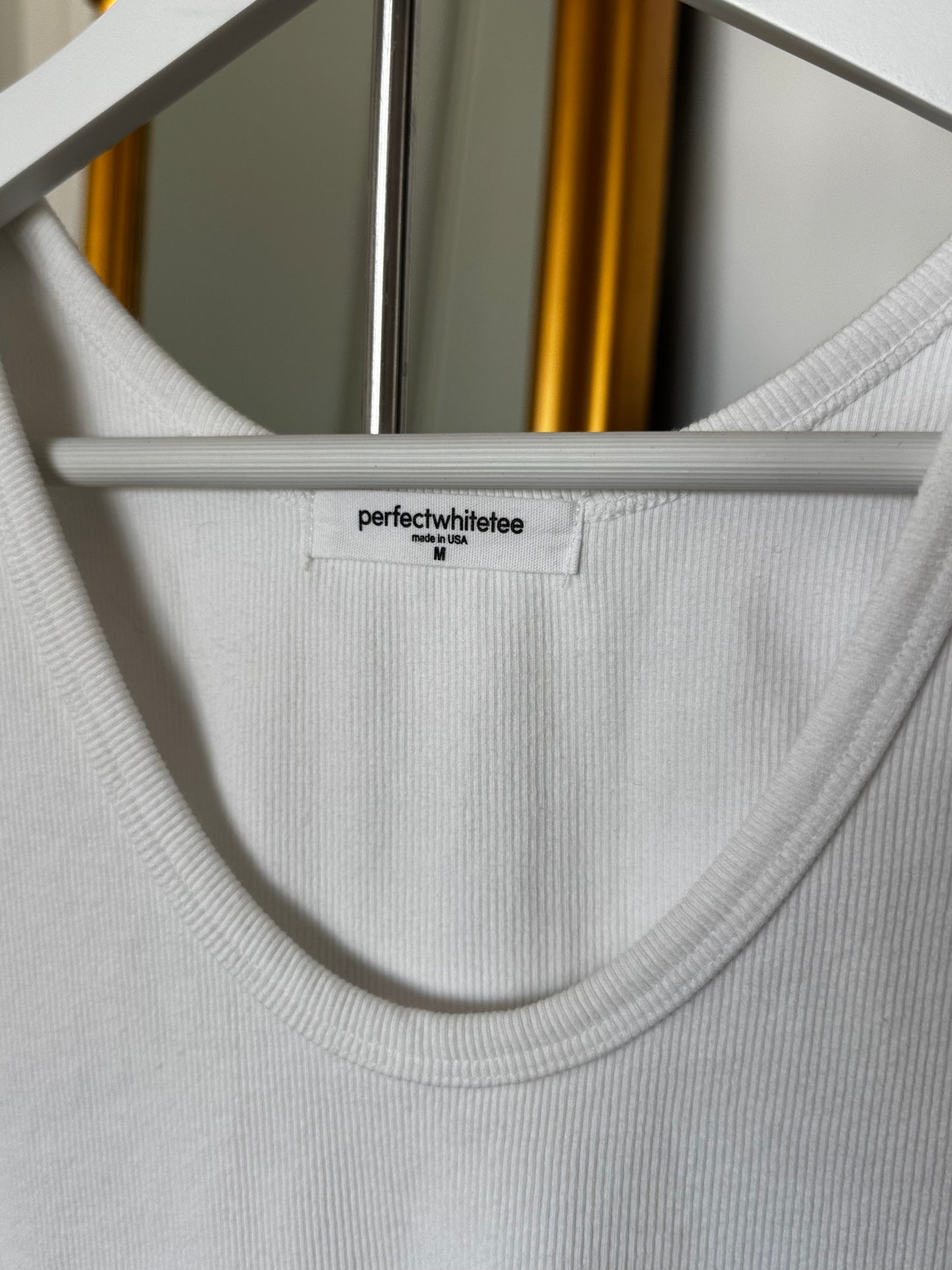 Perfect White Tee “The Blondie” White Ribbed Tank, Size Medium