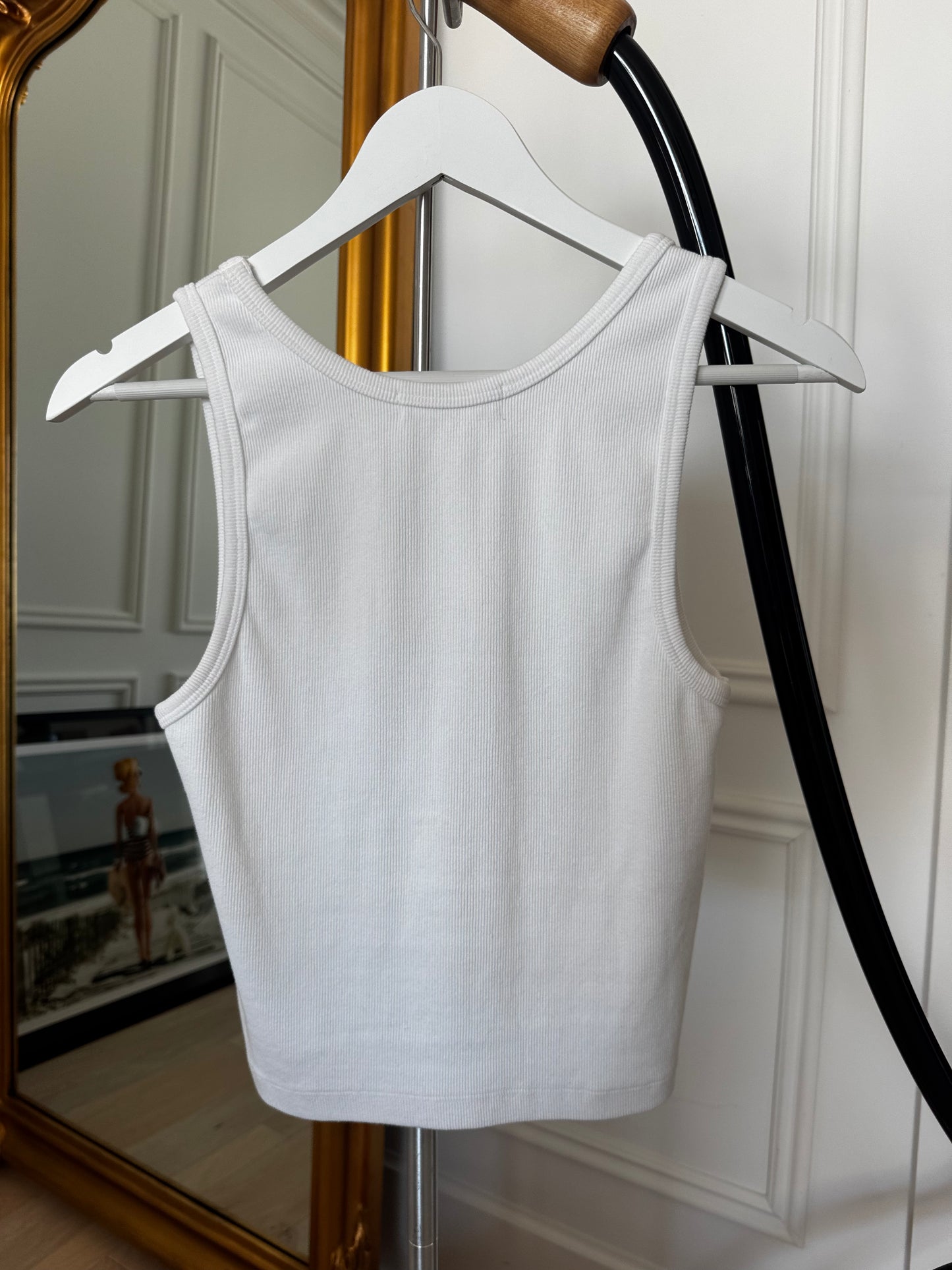 Perfect White Tee “The Blondie” White Ribbed Tank, Size Medium