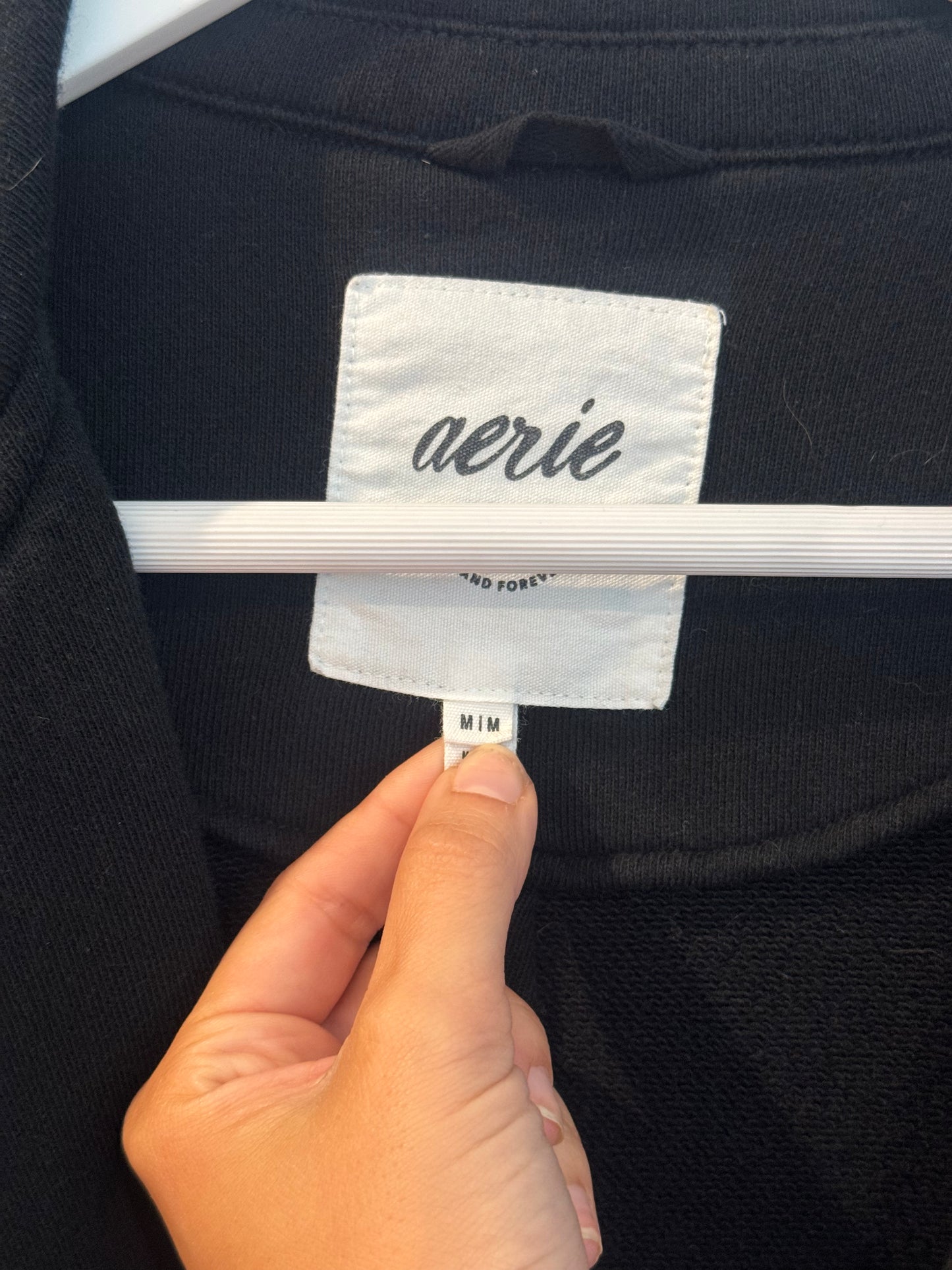 Aerie Black Cotton Blazer, Size Medium
