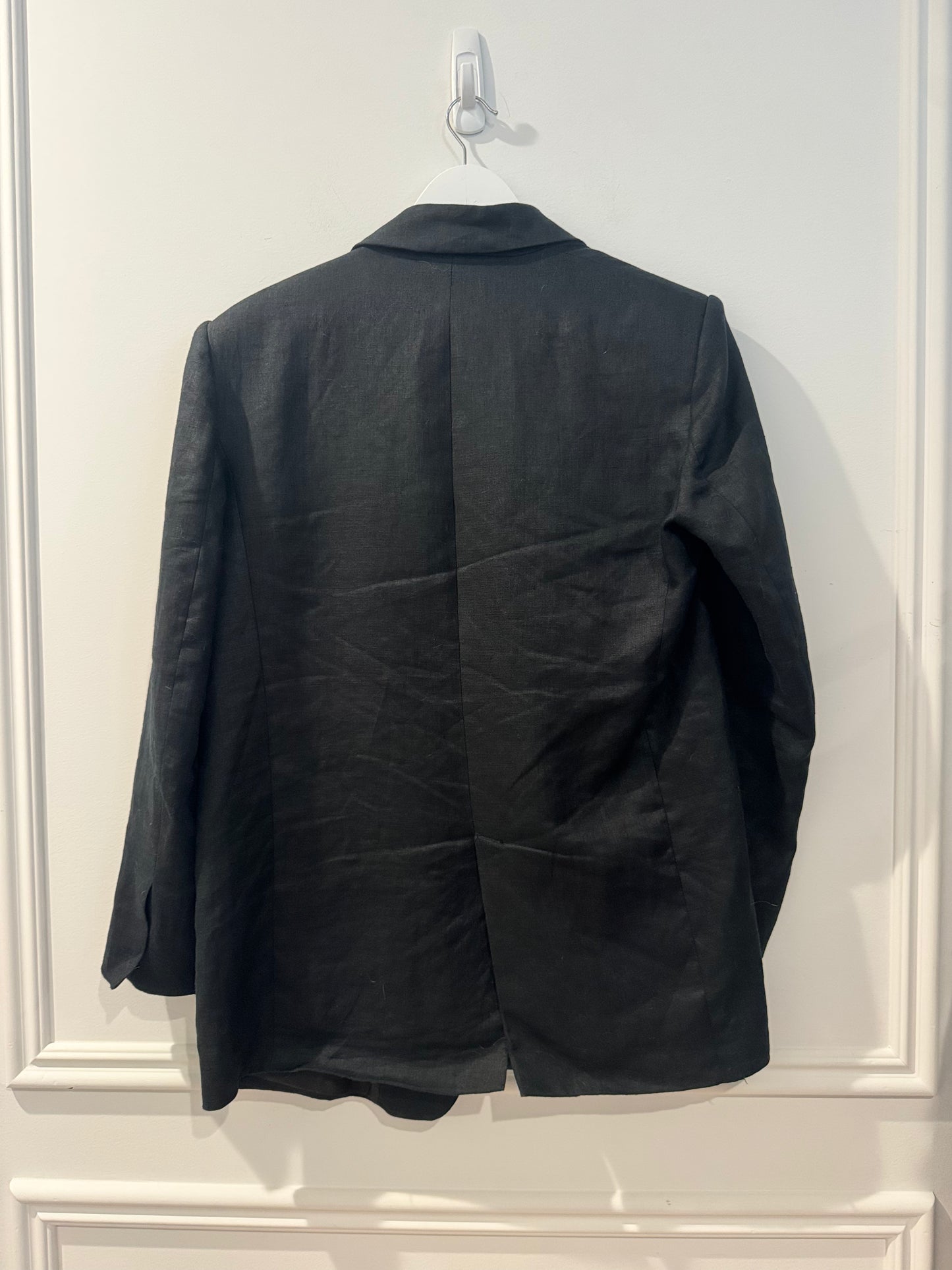 Zara Black Linen Blazer, Size Small
