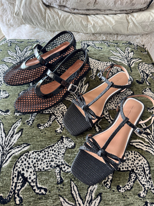 Free Assembly/Amazon Black Shoe Bundle, Both Size 8