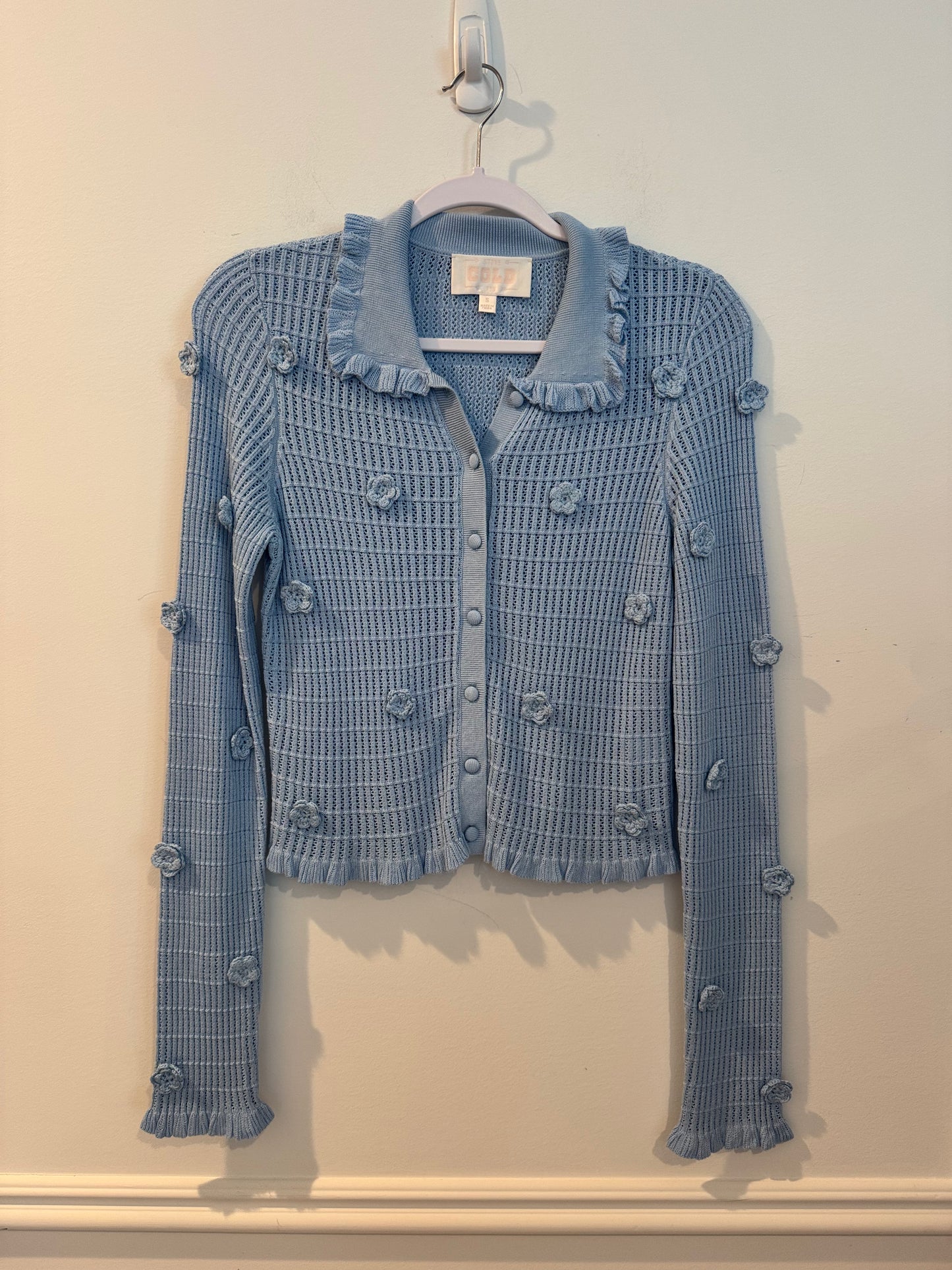 Stone Cold Fox x REVOLVE Allayia Floral Cardigan in Baby Blue, Size Small