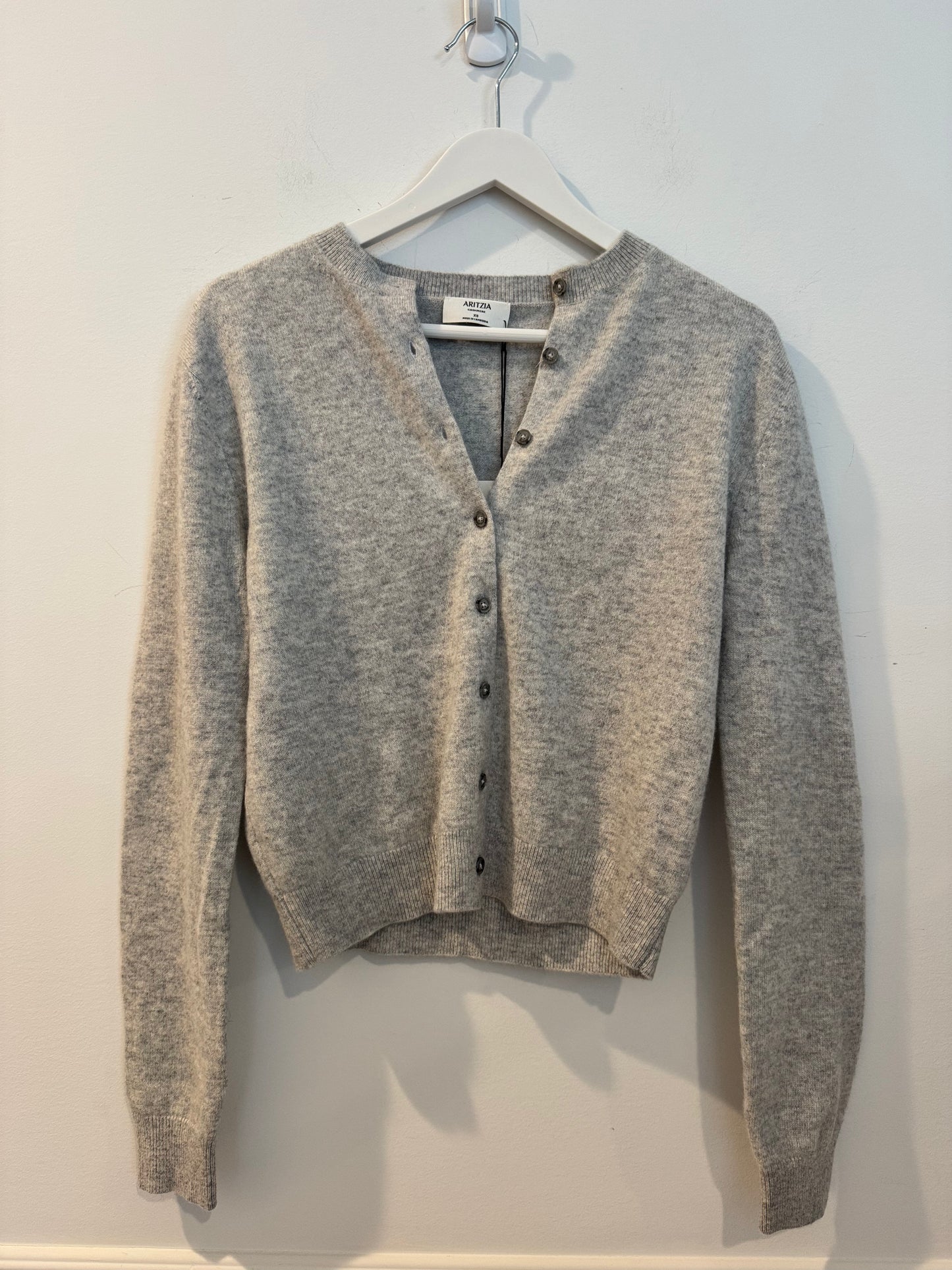 Aritzia Cashmere Cardigan, Grey, Size XS