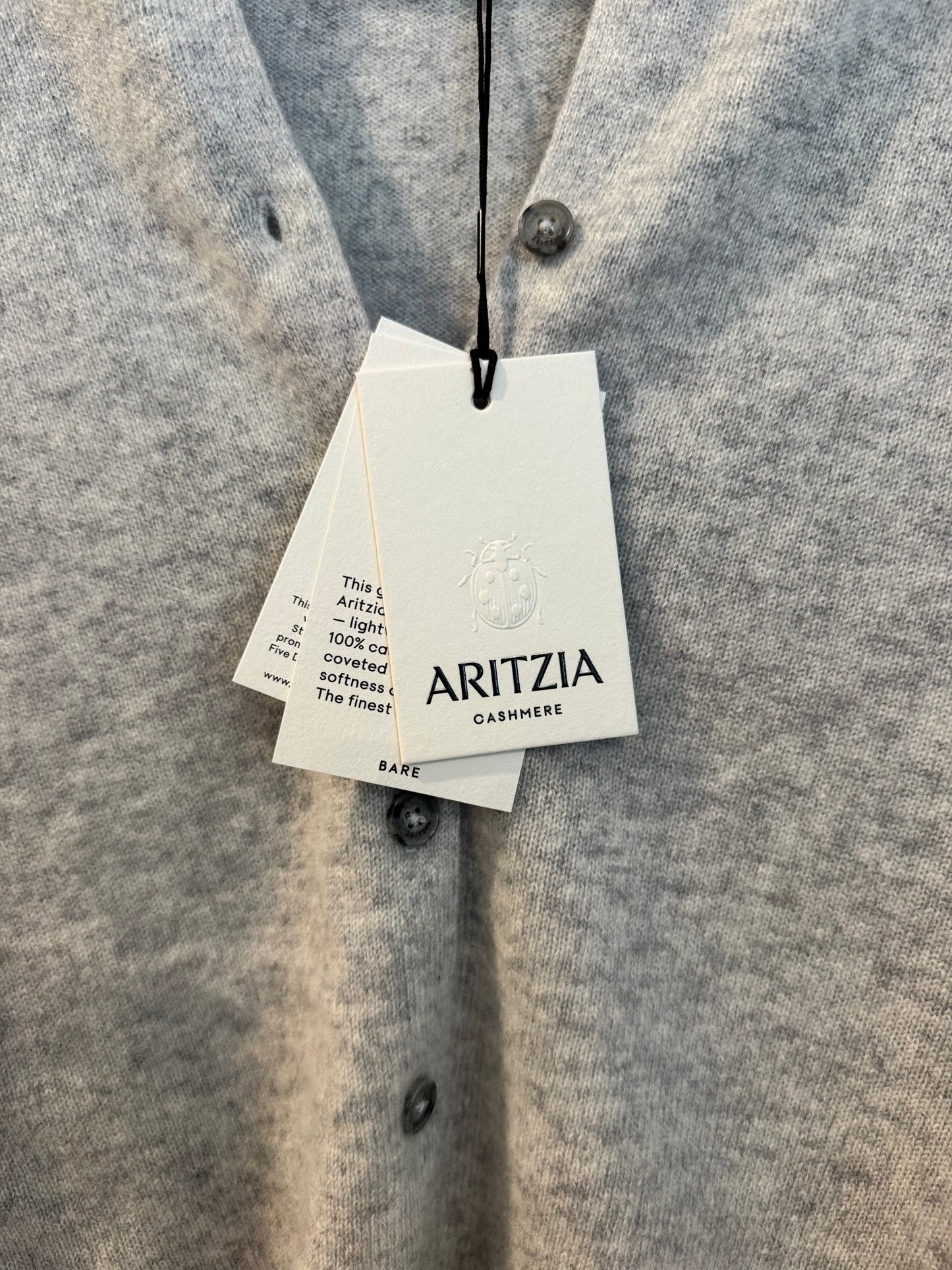 Aritzia Cashmere Cardigan, Grey, Size XS