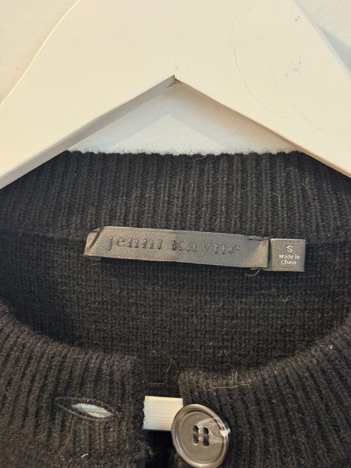 Jenni Kayne Wool/Cashmere Blend “Cooper” Cardigan in Black, Size Small