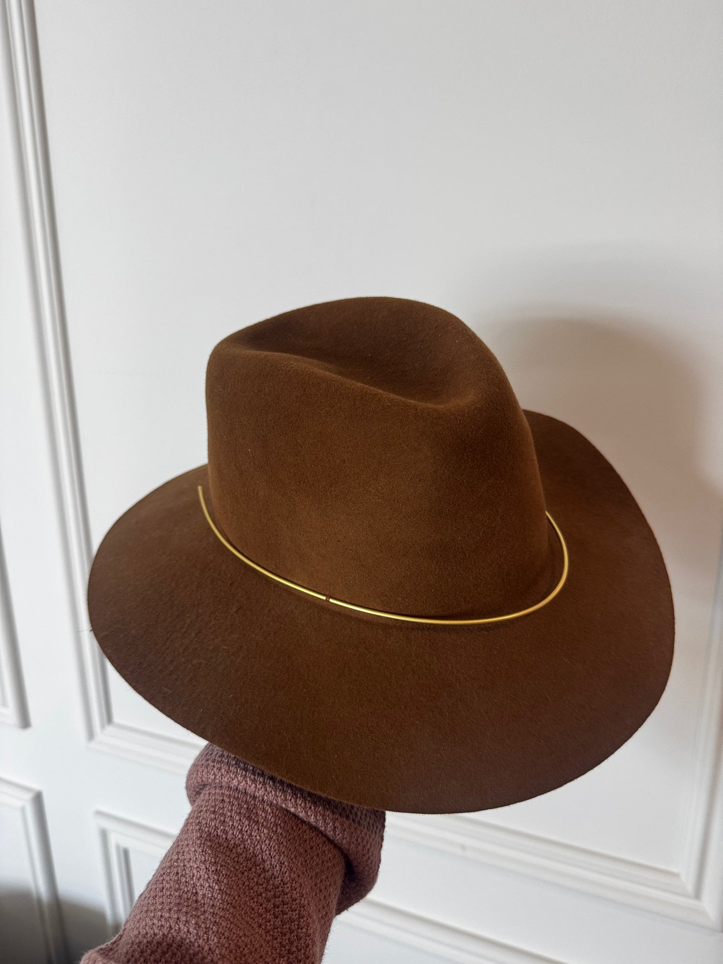 Janessa Leone Savoy Wool Hat, Size Medium