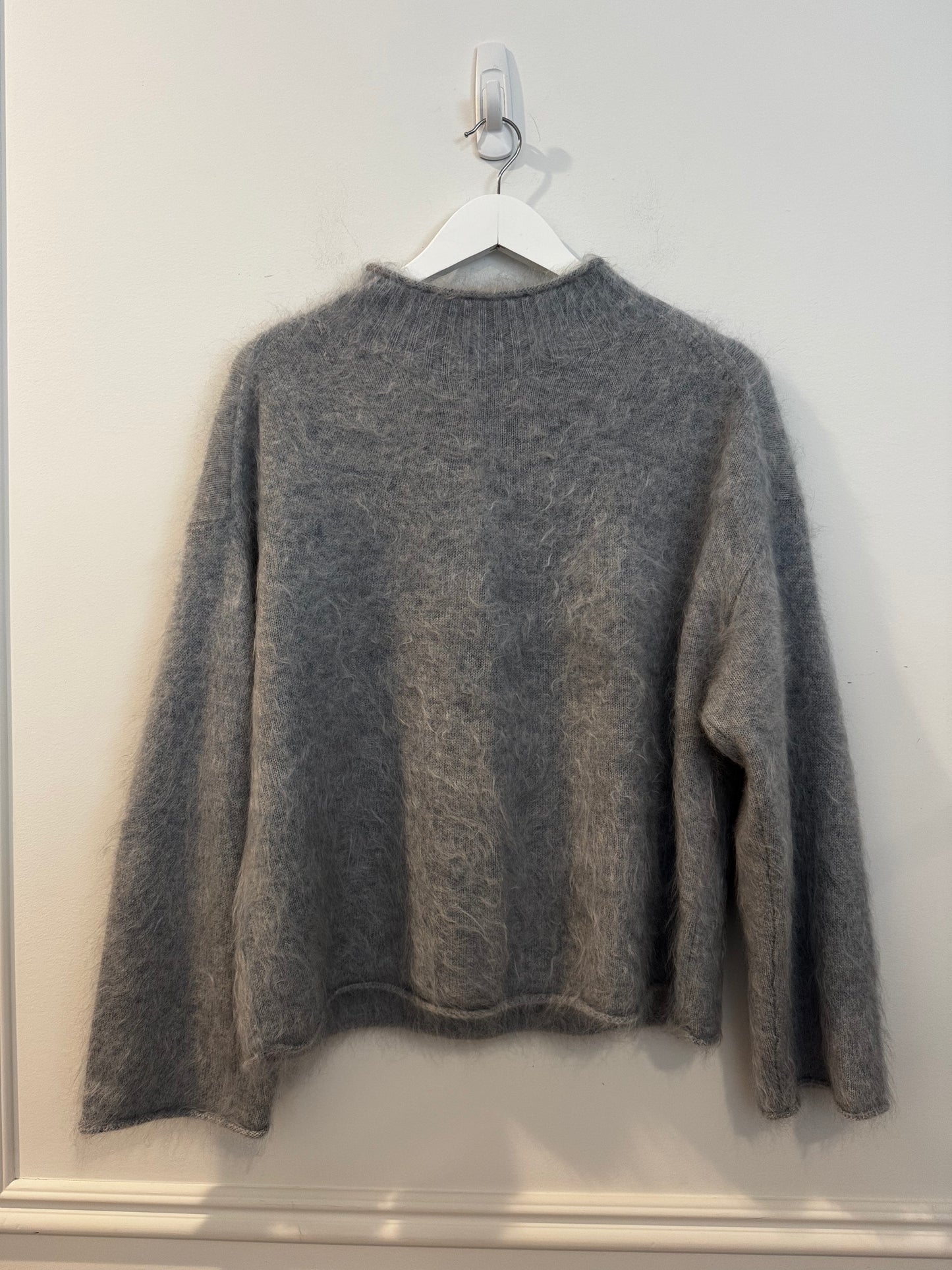 J. Crew Brushed Cashmere Grey Sweater, Size Small