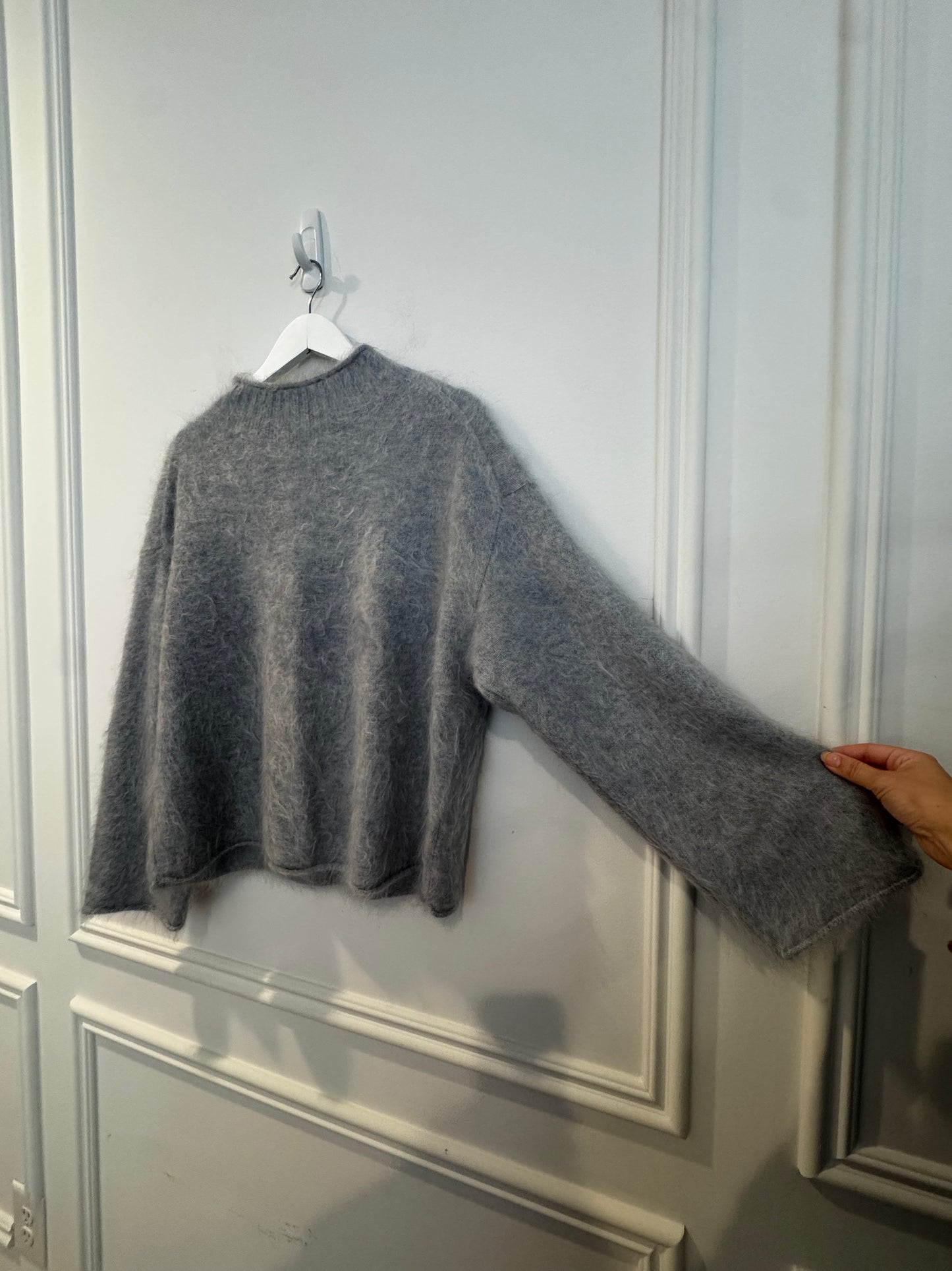J. Crew Brushed Cashmere Grey Sweater, Size Small
