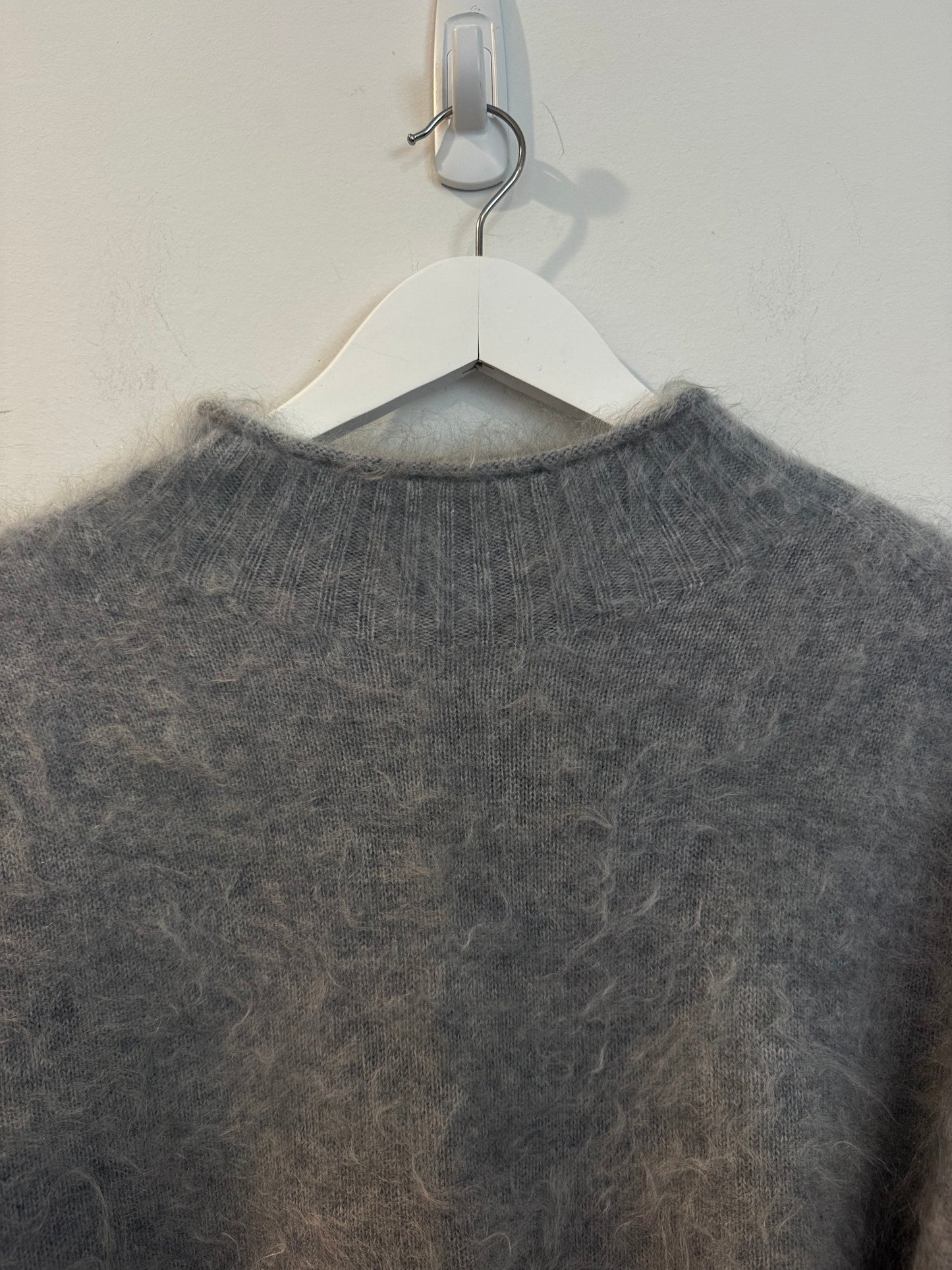 J. Crew Brushed Cashmere Grey Sweater, Size Small
