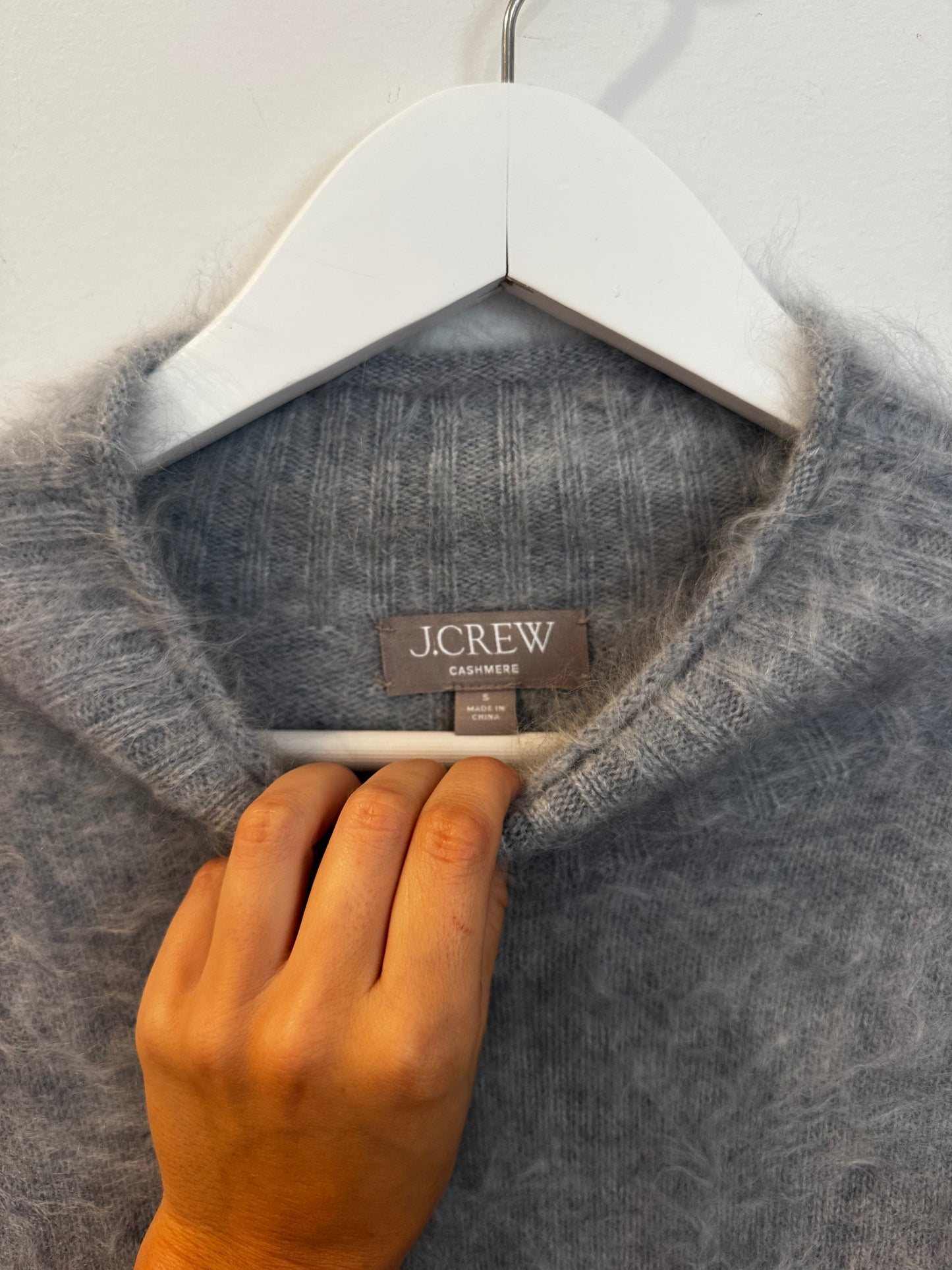 J. Crew Brushed Cashmere Grey Sweater, Size Small