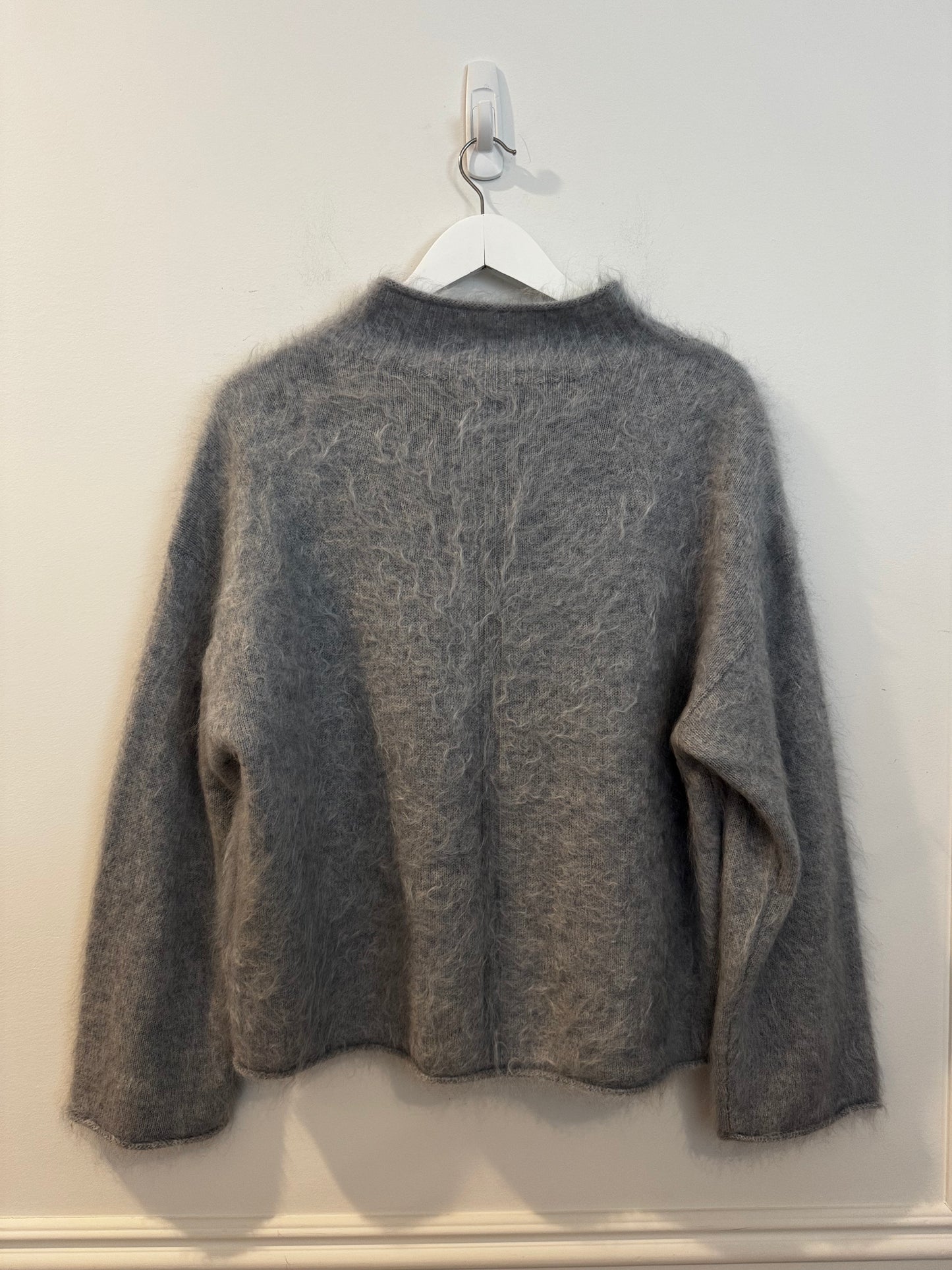 J. Crew Brushed Cashmere Grey Sweater, Size Small